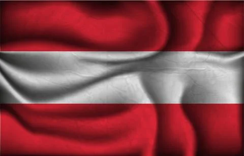 Wave country flag with shadows Stock Illustration