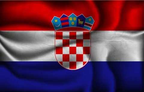 Wave country flag with shadows Stock Illustration