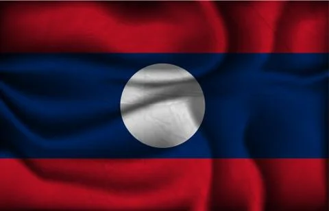 Wave country flag with shadows Stock Illustration