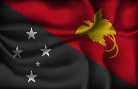 Wave country flag with shadows Stock Illustration