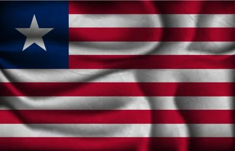 Wave country flag with shadows Stock Illustration