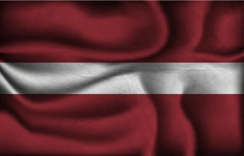 Wave country flag with shadows Stock Illustration