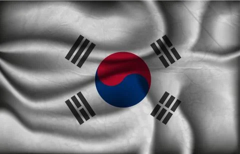 Wave country flag with shadows Stock Illustration