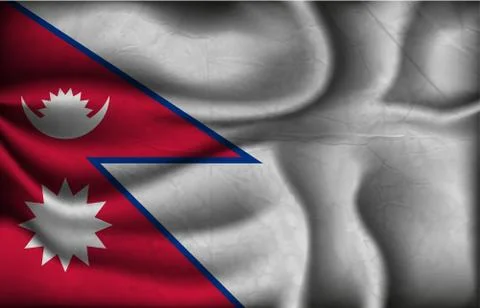 Wave country flag with shadows Stock Illustration