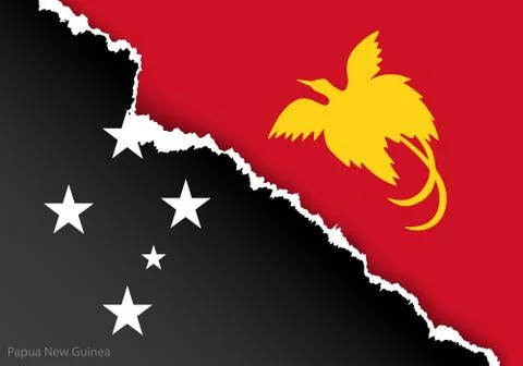 Wave country flag with shadows Stock Illustration