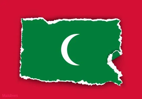 Wave country flag with shadows Stock Illustration