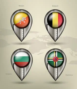 Wave country flag with shadows Stock Illustration