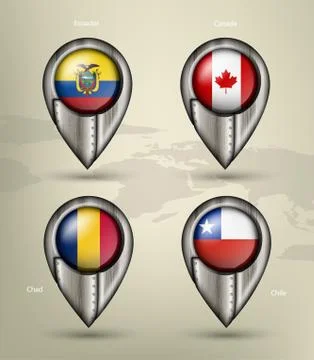 Wave country flag with shadows Stock Illustration
