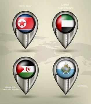 Wave country flag with shadows Stock Illustration