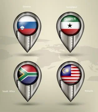 Wave country flag with shadows Stock Illustration