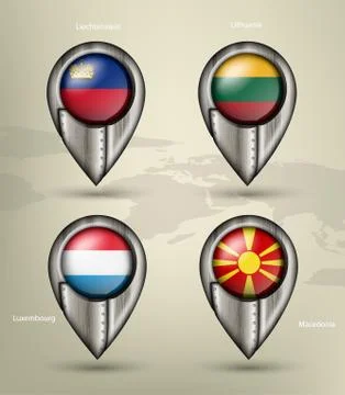 Wave country flag with shadows Stock Illustration