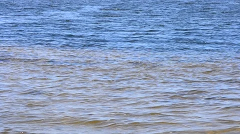 Wave-covered water surface on Dnieper river Stock Footage 50113099