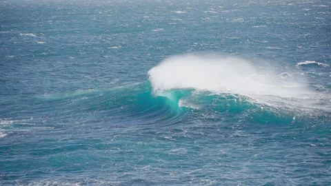 Wave crashe in the ocean wind Stock Footage 158844083