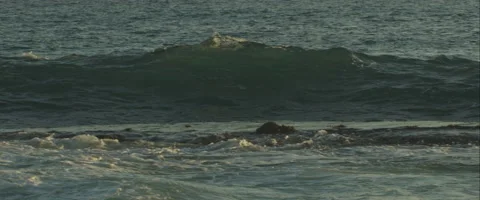 Wave crashes in slow motion, 3K, Anamorphic, Red One Stock Footage 46029461