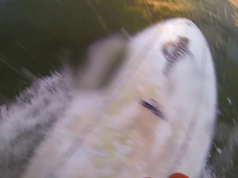 Wave crashes on surfer Stock Footage 42545293