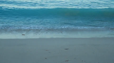 Wave crashing into Beach Stock Footage 34818471