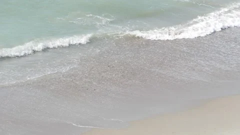 Wave Crashing on Sandy Beach Stock Footage 262396894