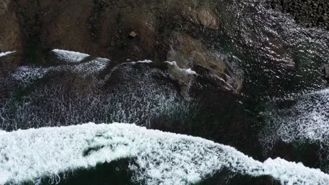 Wave crashing static drone Stock Footage 250293748