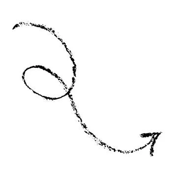 Wave Crayon Hand Drawn Arrow イラスト素材