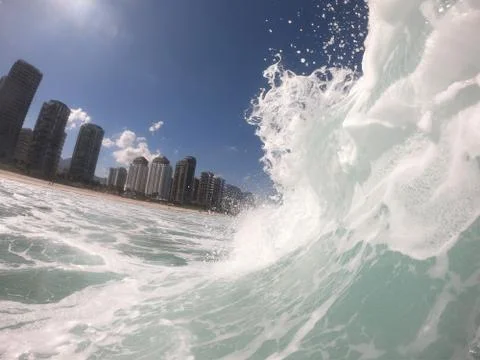 Wave crest in Rio Stock Photos