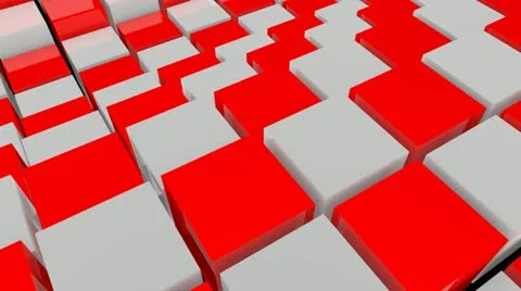 Wave cube array with alpha Stock Footage 22252113