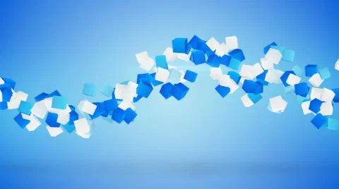 Wave of cubes abstract blue background loop 4k (4096x2304) Stock Footage 59163045