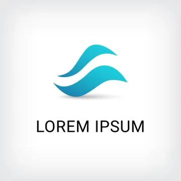 Wave curve abstract logo design template Stock Illustration