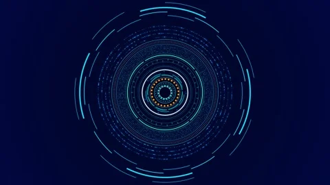 Wave cyber grid circle Deep space surfaces communication Virtual Reality Space Video stock 278712347