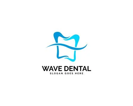Wave Dental Teeth Logo Design Vector Template Stockillustratie