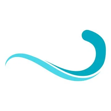 Wave design symbolizing water, wave ocean blue aqua turquoise Stock Illustration