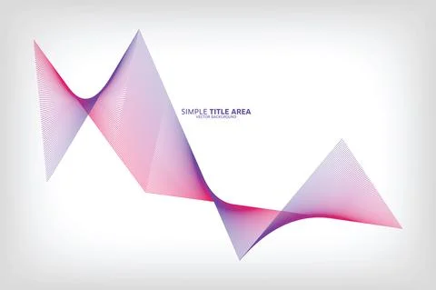 Wave Designed On White Background With Title Text Area, Modern Line Wave Stock Illustration