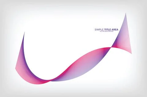 Wave Designed On White Background With Title Text Area, Modern Line Wave Stock Illustration