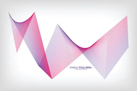 Wave Designed On White Background With Title Text Area, Modern Line Wave Stock Illustration