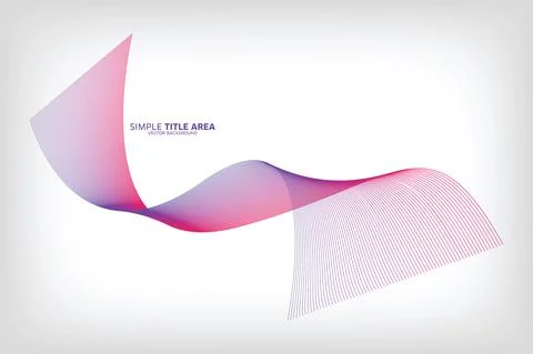 Wave Designed On White Background With Title Text Area, Modern Line Wave Illustrazione stock