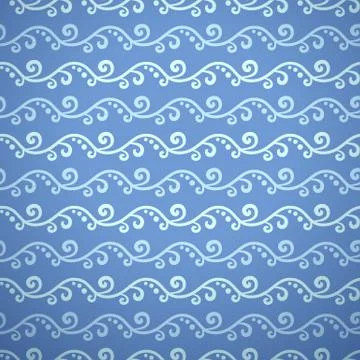 Wave different seamless patterns (tiling) Illustrazione stock