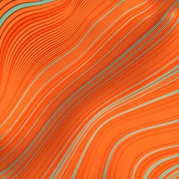 Wave-like digital illustration of multicolored striped background. 3d render Stock Illustration