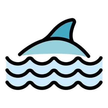 Wave dolphin icon vector flat Stock Illustration