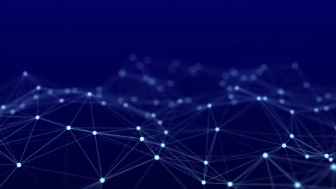 A wave of dots and lines of network connection. Technological background. 3D Stock Footage 158102101