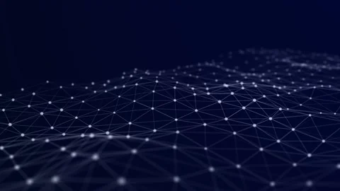 A wave of dots and lines of network connection. Technological background. 3D Stock Footage 158473981