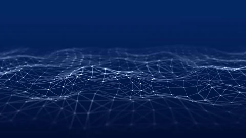 A wave of dots and lines of network connection. Technological background. Stock Footage 163093771