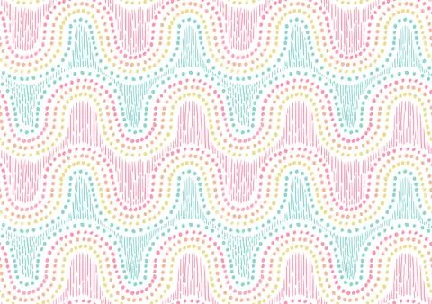 Wave dots and stripe texture. Doodle abstract vector illustration Stock Illustration