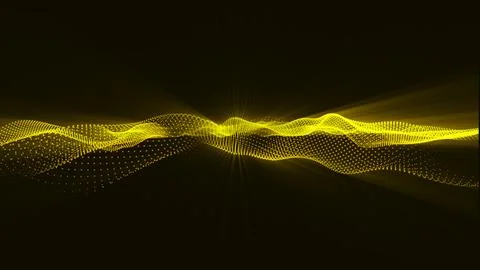 Wave dotted halftone, Hi-tech and big data background design. Yellow abstra.. Stock Illustration
