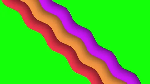 Wave Dynamic on Green Screen Chroma Key Background Video stock 337052480
