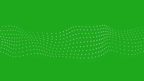 Wave effect with dots on green screen background Stock Footage 280966856