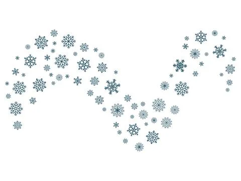 Wave element of snowflakes. An elegant, flowing divider or border element f.. Stock Illustration