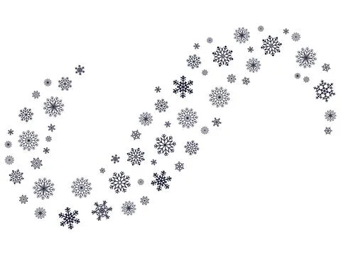 Wave element of snowflakes. An elegant, flowing divider or border element f.. イラスト素材