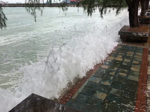 Wave of embankment Stock Footage 72535944