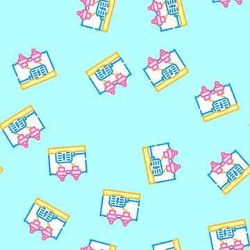 Wave energy converter tidal vector seamless pattern 스톡 일러스트