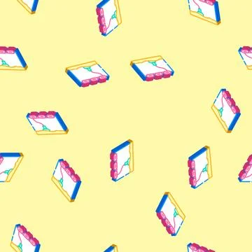 Wave energy generation tidal isometric icon seamless pattern Stock Illustration