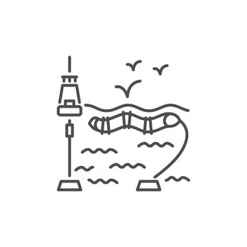 Wave energy related vector linear icon Stock Illustration
